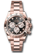 Rolex Everose Gold Daytona Black & Sundust Diamond Dial Oyster