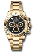 Rolex Yellow Gold Daytona Black Index Dial Oyster