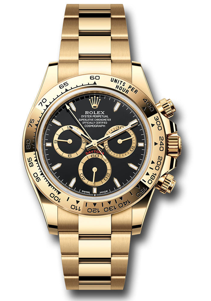 Rolex Yellow Gold Daytona Black Index Dial Oyster