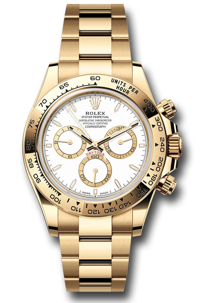 Rolex Yellow Gold Daytona White Index Dial Oyster