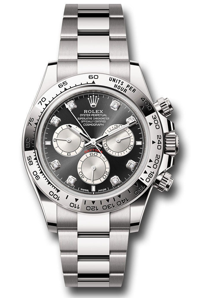 Rolex White Gold Daytona Black Diamond Oyster