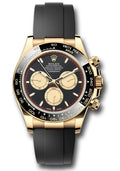 Rolex Yellow Gold Daytona Black & Gold Index Oysterflex