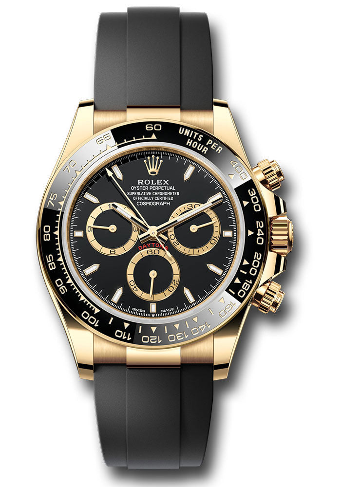 Rolex Yellow Gold Daytona Black Index Oysterflex Strap