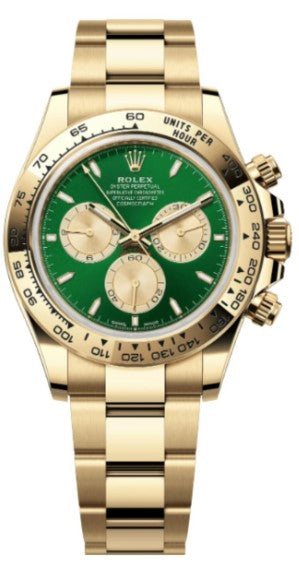 Rolex Yellow Gold Daytona Green Index Dial Oyster
