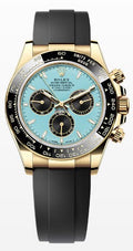 Rolex Yellow Gold Daytona Turquoise Index Oysterflex Strap