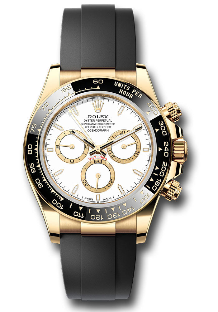 Rolex Yellow Gold Daytona White Index Oysterflex Strap