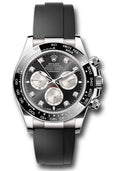 Rolex White Gold Daytona Black Diamond Oysterflex