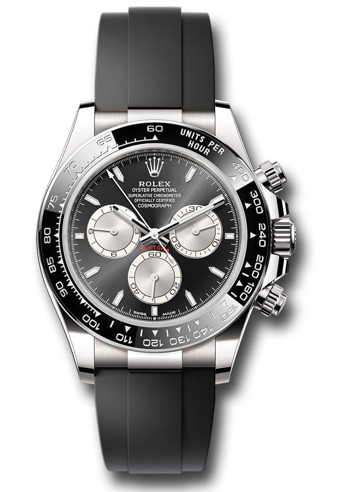 Rolex White Gold Daytona Black Index Oysterflex