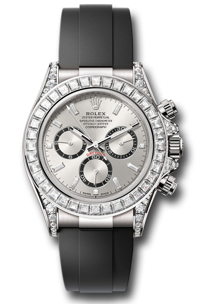 Rolex White Gold Daytona Silver Diamond Diamond Bezel Diamond Lugs