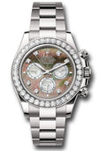 Rolex White Gold Daytona Black & White Mother Of Pearl Diamond