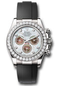 Rolex White Gold Daytona Mother Of Pearl Diamond Diamond Bezel Diamond Lugs