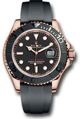 Rolex Everose Gold Yacht-Master 40 Black Dial Oysterflex
