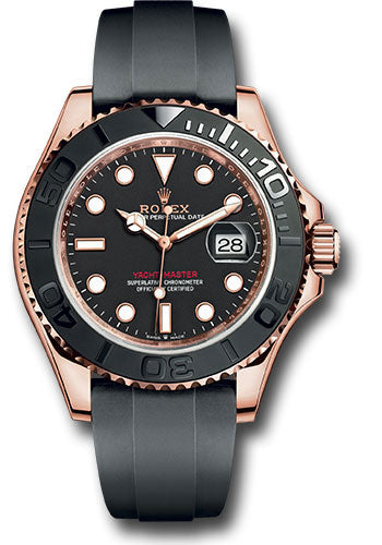 Rolex Everose Gold Yacht-Master 40 Black Dial Oysterflex