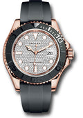 Rolex Everose Gold Yacht-Master 40 Diamond Paved Dial Oysterflex