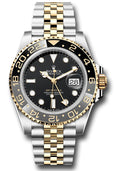 Rolex Yellow Gold & Steel GMT Master II 40 Black & Grey Bezel Jubilee