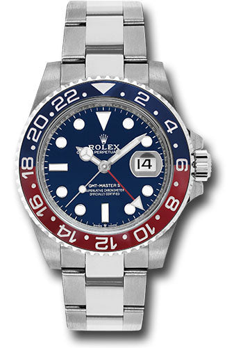 Rolex White Gold GMT Master II 40 Blue & Red Pepsi Bezel Oyster
