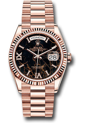 Rolex 18K Rose Gold Day-Date 36 Eisenkiesel Diamond