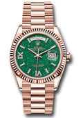 Rolex 18K Rose Gold Day-Date 36 Green Aventurine Diamond
