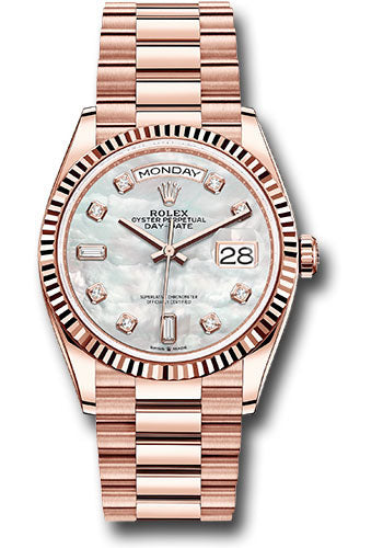 Rolex 18K Rose Gold Day-Date 36 Mother Of Pearl Diamond