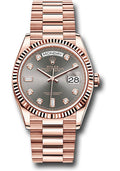 Rolex 18K Rose Gold Day-Date 36 Slate Diamond