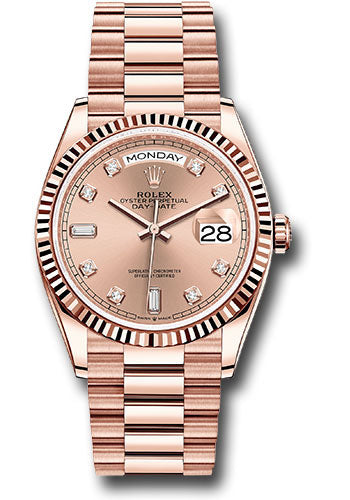 Rolex 18K Rose Gold Day-Date 36 Rose Diamond