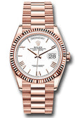 Rolex 18K Rose Gold Day-Date 36 White Roman