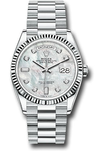 Rolex Platinum Day-Date 36 Mother Of Pearl Diamond Dial