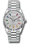 Rolex Platinum Day-Date 36 Diamond Paved Sapphire