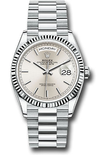 Rolex Platinum Day-Date 36 Silver Index Dial