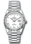 Rolex Platinum Day-Date 36 White Roman Dial