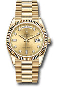 Rolex 18K Yellow Gold Day-Date 36 Champagne Diamond