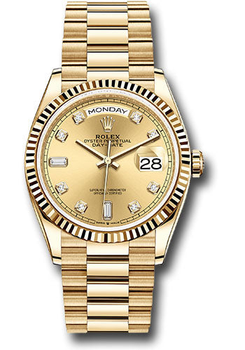 Rolex 18K Yellow Gold Day-Date 36 Champagne Diamond