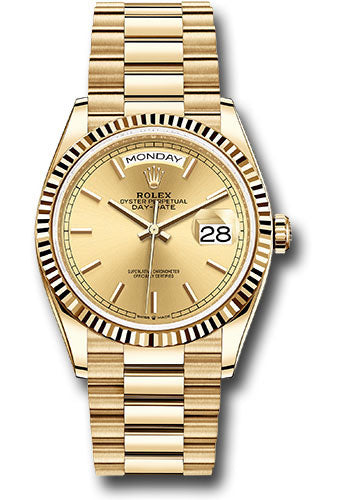 Rolex 18K Yellow Gold Day-Date 36 Champagne Index