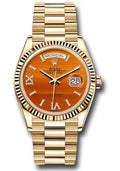 Rolex 18K Yellow Gold Day-Date 36 Carnelian Diamond