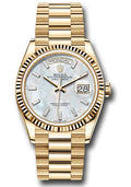 Rolex 18K Yellow Gold Day-Date 36 Mother Of Pearl Baguette Diamond