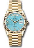 Rolex 18K Yellow Gold Day-Date 36 Turquoise Diamond