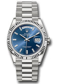 Rolex 18K White Gold Day-Date 36 Blue Diamond