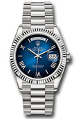 Rolex 18K White Gold Day-Date 36 Blue Ombre Roman
