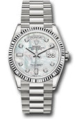Rolex 18K White Gold Day-Date 36 Mother Of Pearl Diamond