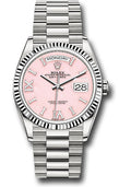 Rolex 18K White Gold Day-Date 36 Pink Opal Diamond