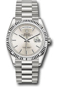 Rolex 18K White Gold Day-Date 36 Silver Index