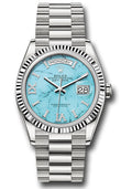 Rolex 18K White Gold Day-Date 36 Pink Turquoise Diamond