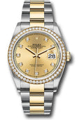 Rolex Steel & Yellow Gold Datejust 36 Champagne Diamond Diamond Bezel Oyster