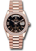 Rolex 18K Rose Gold Day-Date 36 Eisenkiesel Diamond Bezel