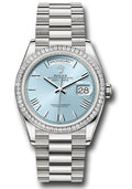 Rolex Platinum Day-Date 36 Ice Blue Roman Diamond Bezel