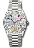 Rolex Platinum Day-Date 36 Diamond Paved Sapphire Diamond Bezel