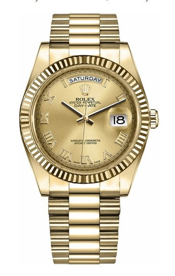 Rolex Yellow Gold Day-Date 41 Champagne Roman