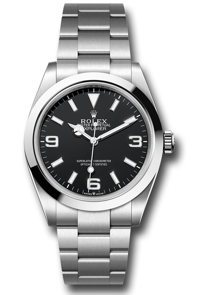 Rolex Stainless Steel Oyster Perpetual Explorer 40 Black Dial