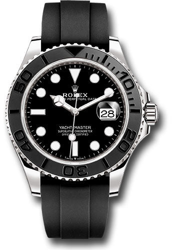 Rolex White Gold Yacht-Master 42 Black Dial Oysterflex