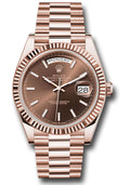 Rolex Everose Gold Day-Date 40 Chocolate Index